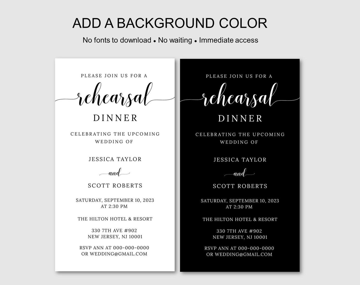 Evite Rehearsal Dinner Invitation Template - Digital Doc Inc