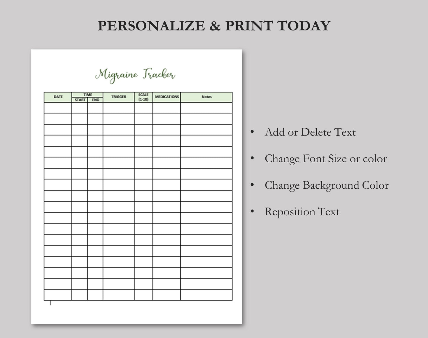 Migraine Journal Migraine Tracker