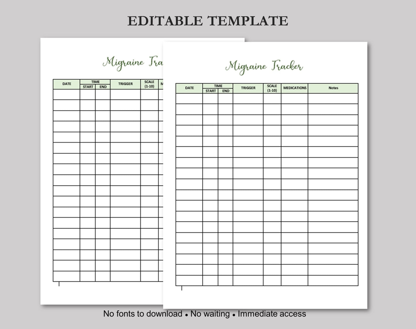 Migraine Journal Migraine Tracker