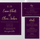 Eggplant Purple Wedding Invitation