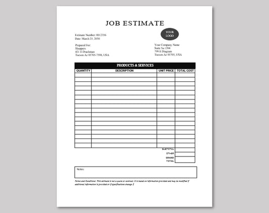 Job Estimate Template