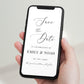 SMS Wedding Save the Date Invitation Editable - Digital Doc Inc