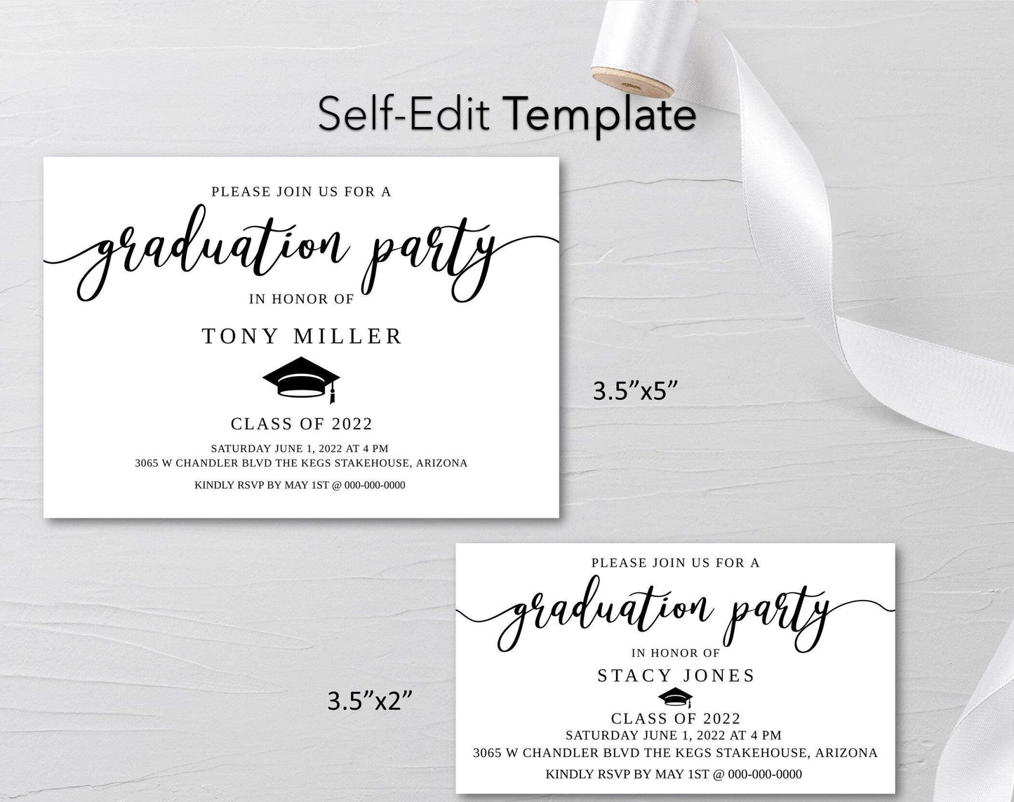 Graduation Party Announcement Details Card - Digital Doc Inc