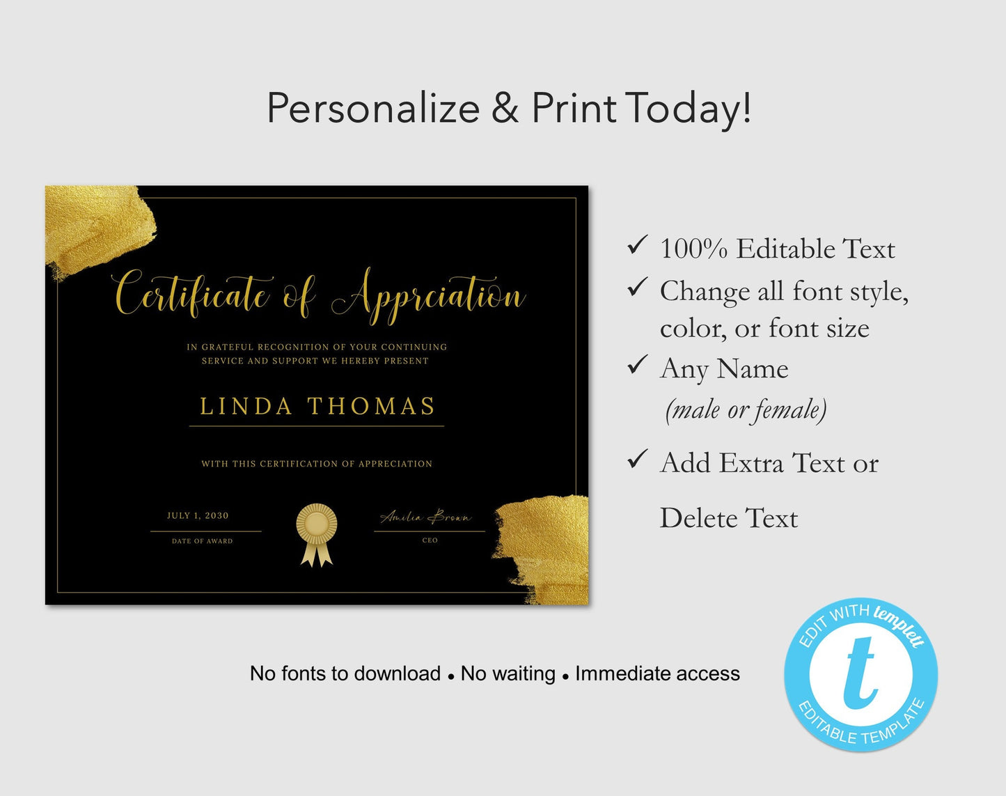 Certificate of Appreciation Template