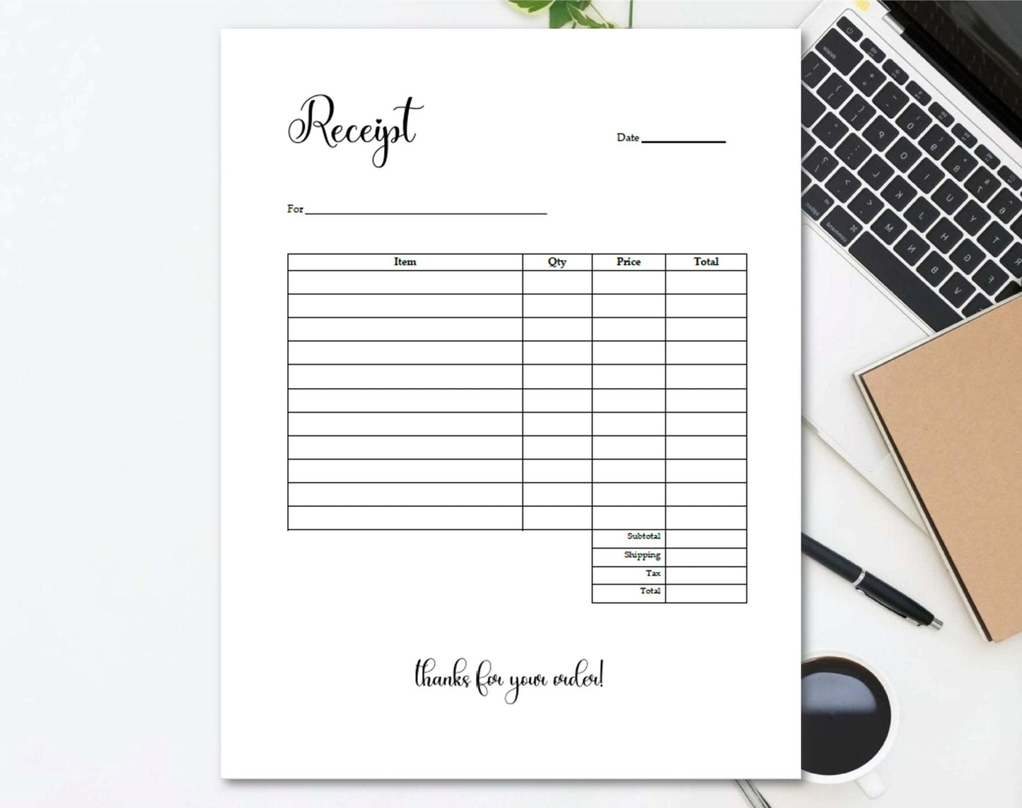 Receipt Layout Template