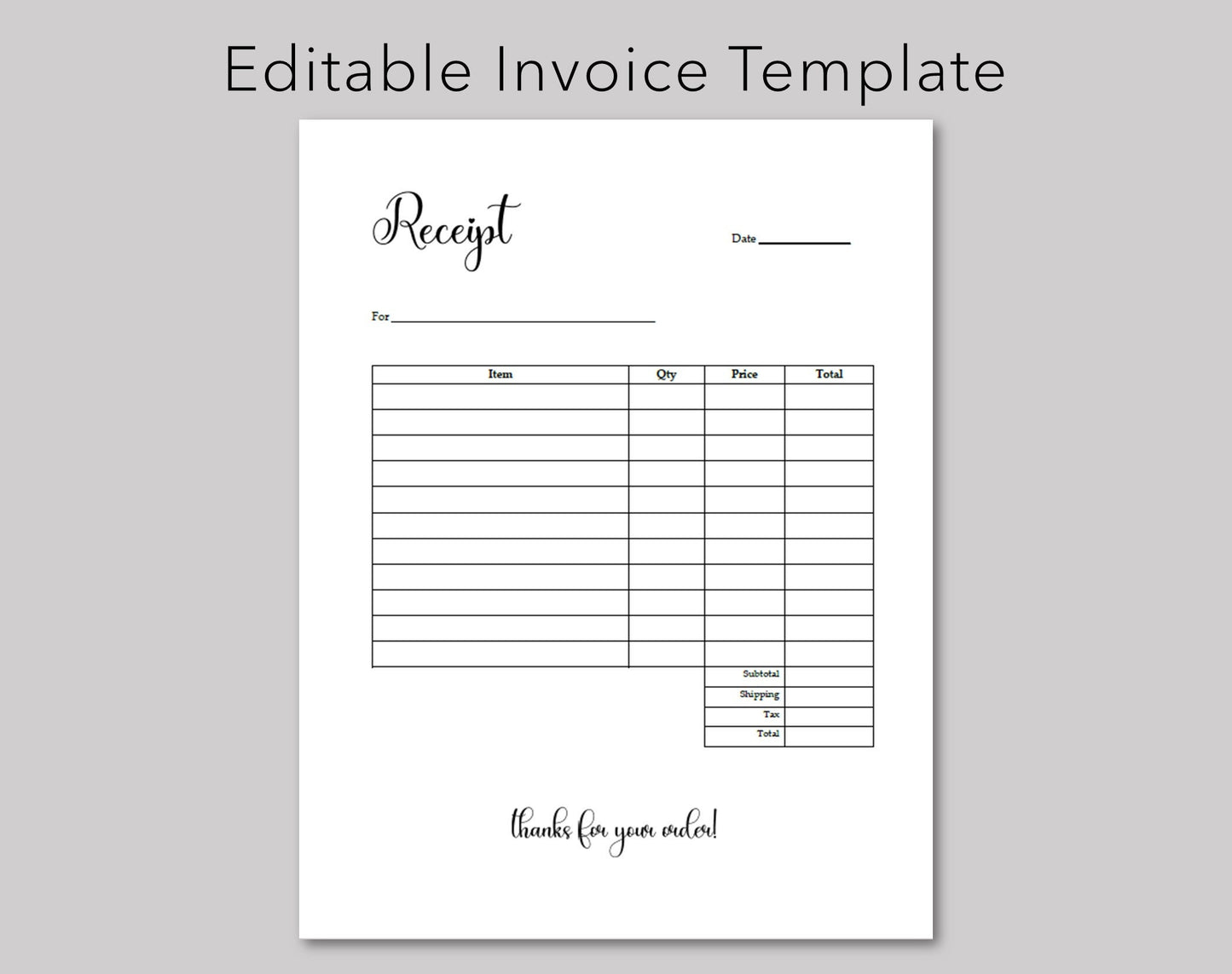 Receipt Layout Template