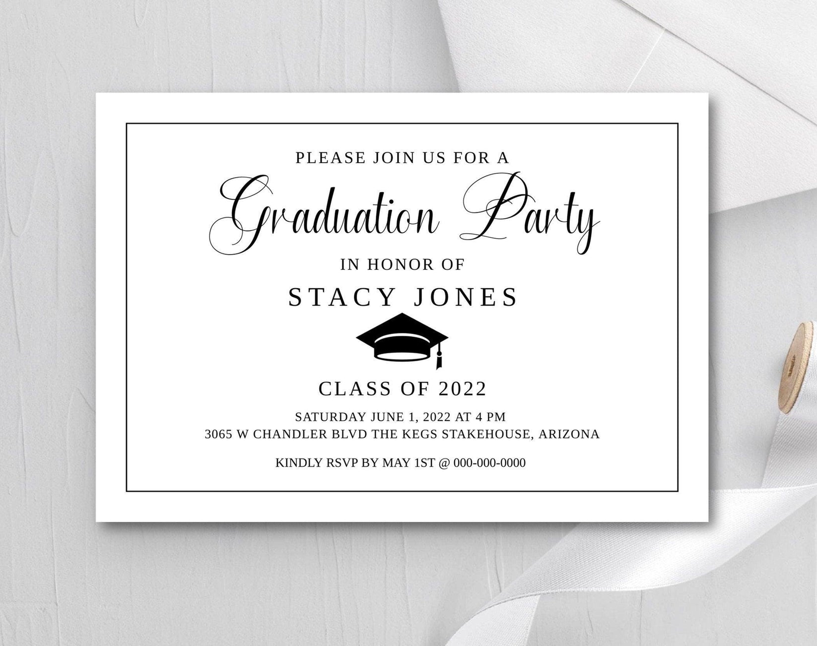 Modern Graduation Invitation Insert – Digital Doc Inc