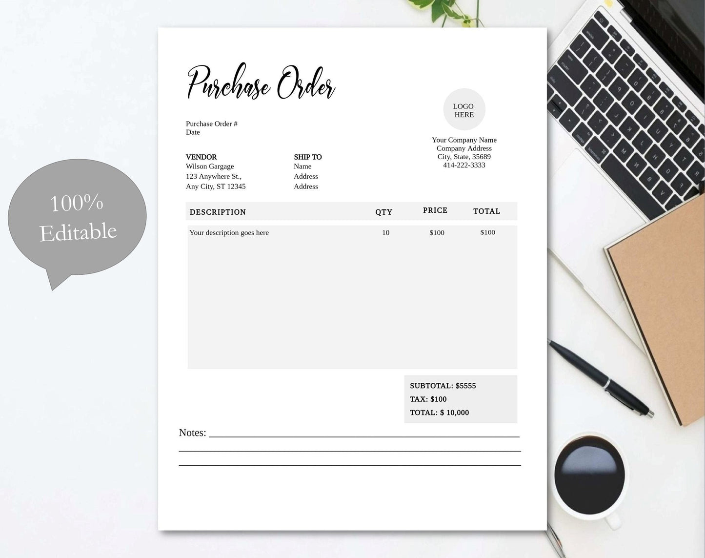 Purchase Order Template