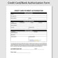 Credit Card Authorization Form