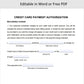 Credit Card Authorization Form