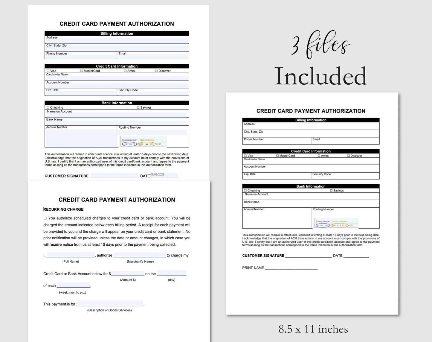 Credit Card Authorization Form