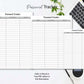 Printable Password Tracker