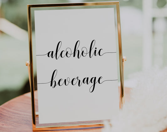 Alcoholic Beverage Party Sign, Booze Bash Decorations - Digital Doc Inc