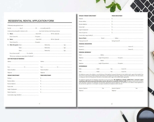 Rental Leasing Application Form