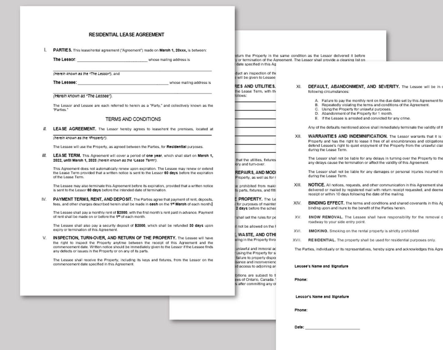 Short Term Rental Agreement Template