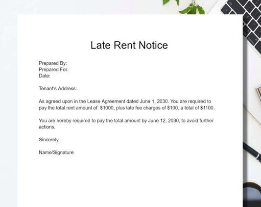 Late Rent Notice Template