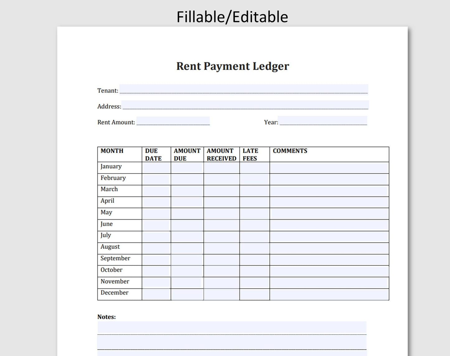 Rent Payment Ledger