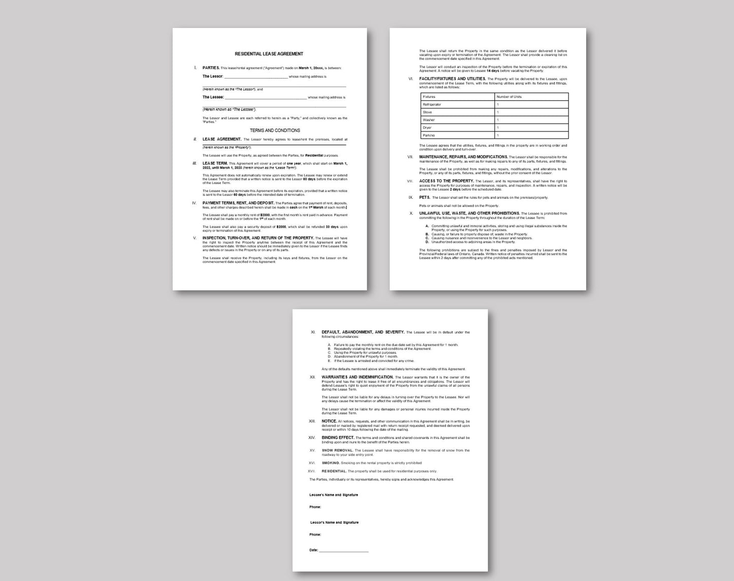 Short Term Rental Agreement Template