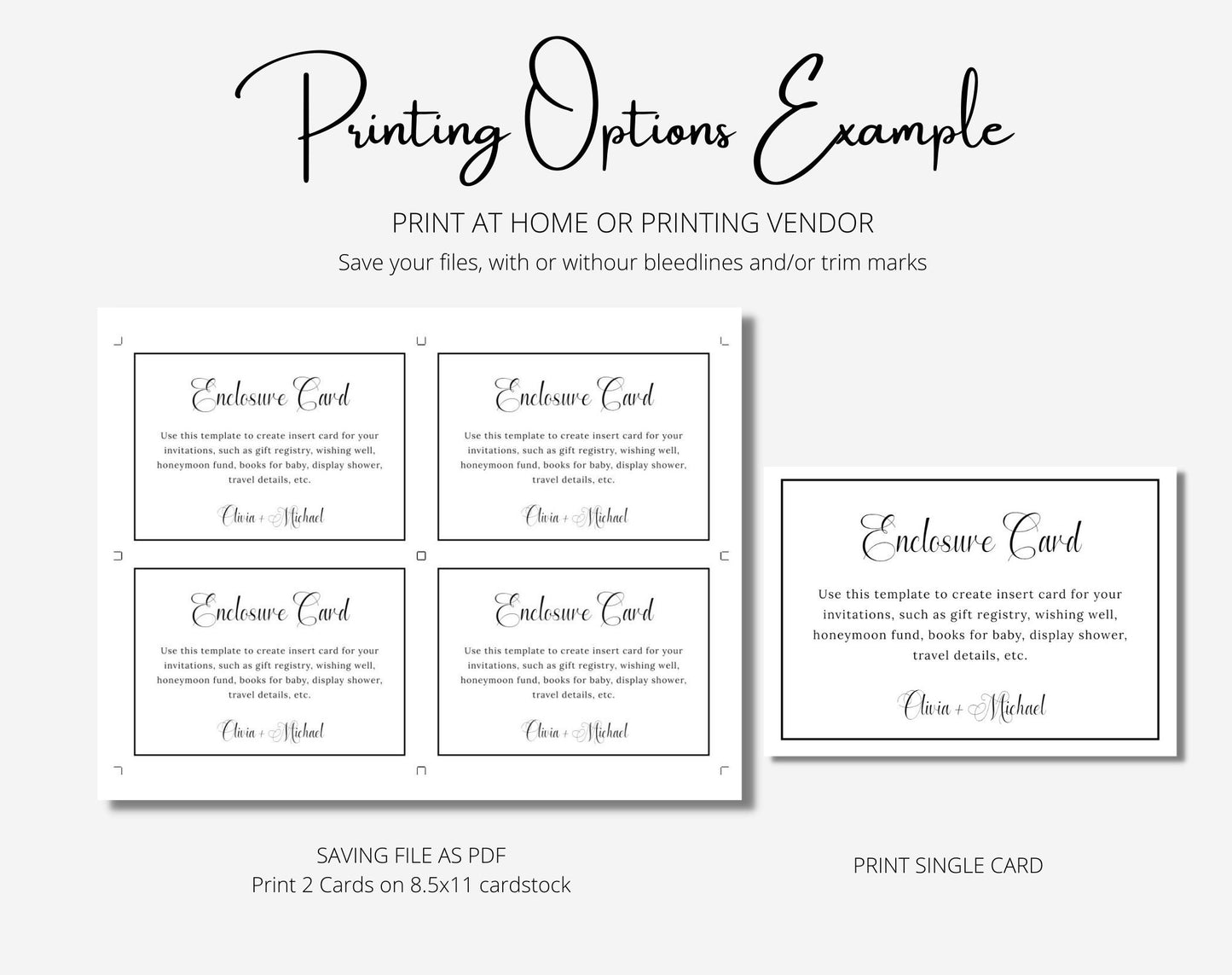 Minimalist Enclosure Card Template Printable - Digital Doc Inc