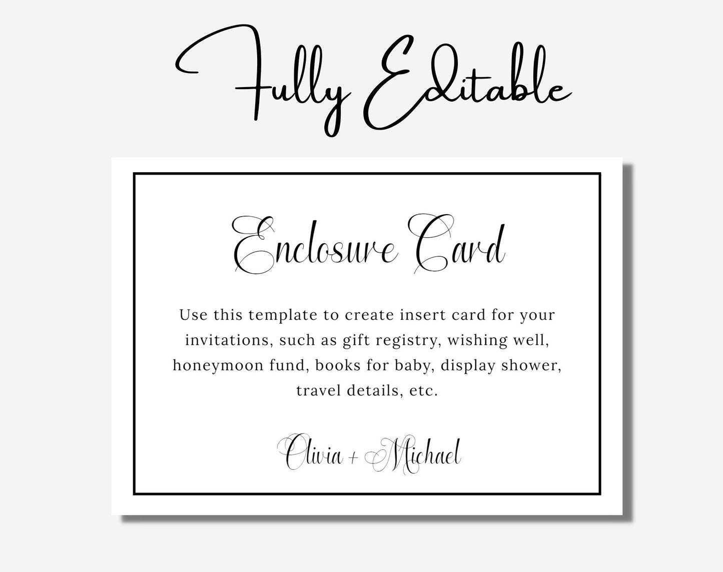 Minimalist Enclosure Card Template Printable - Digital Doc Inc