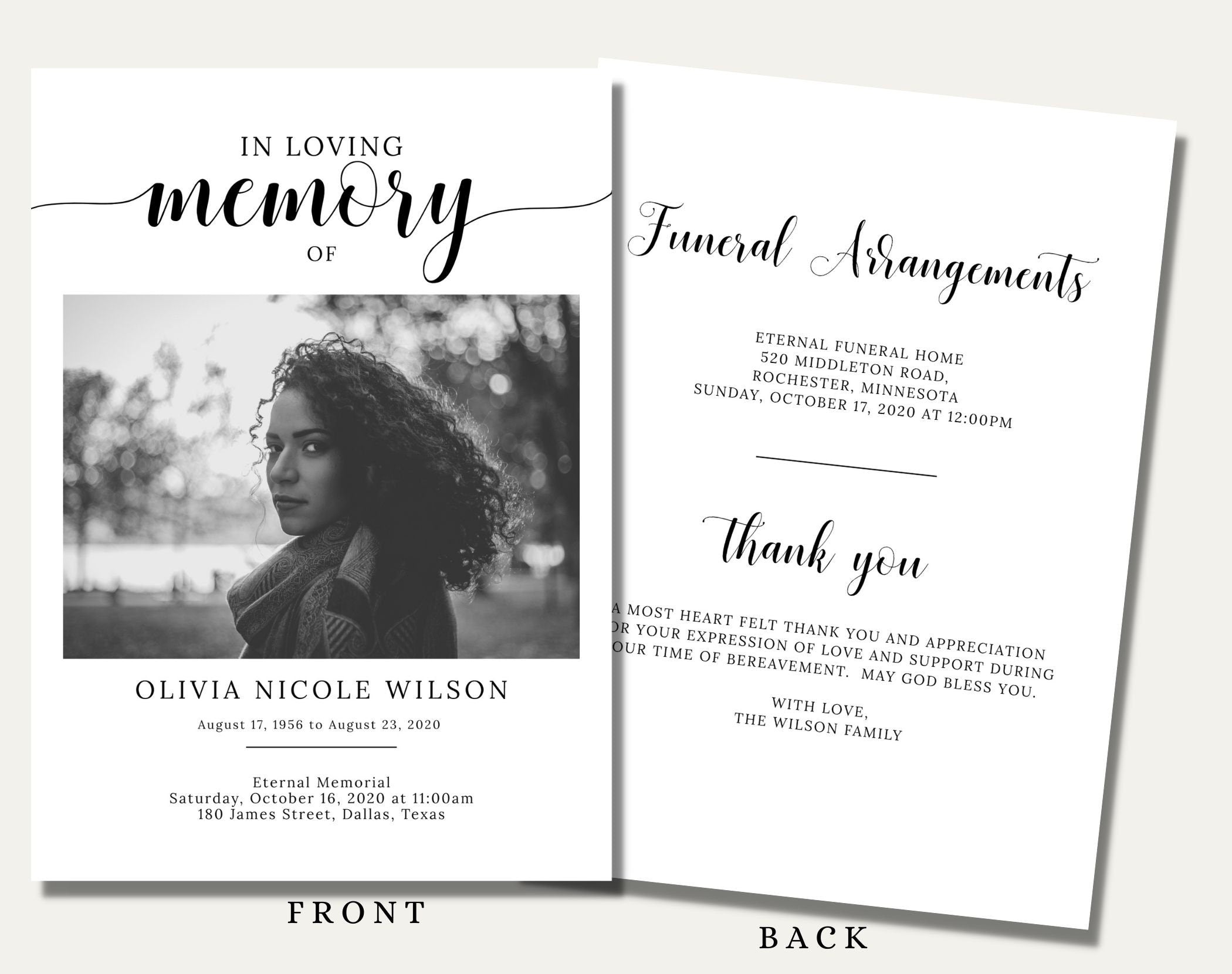 Funeral Memorial Program Templates – Digital Doc Inc