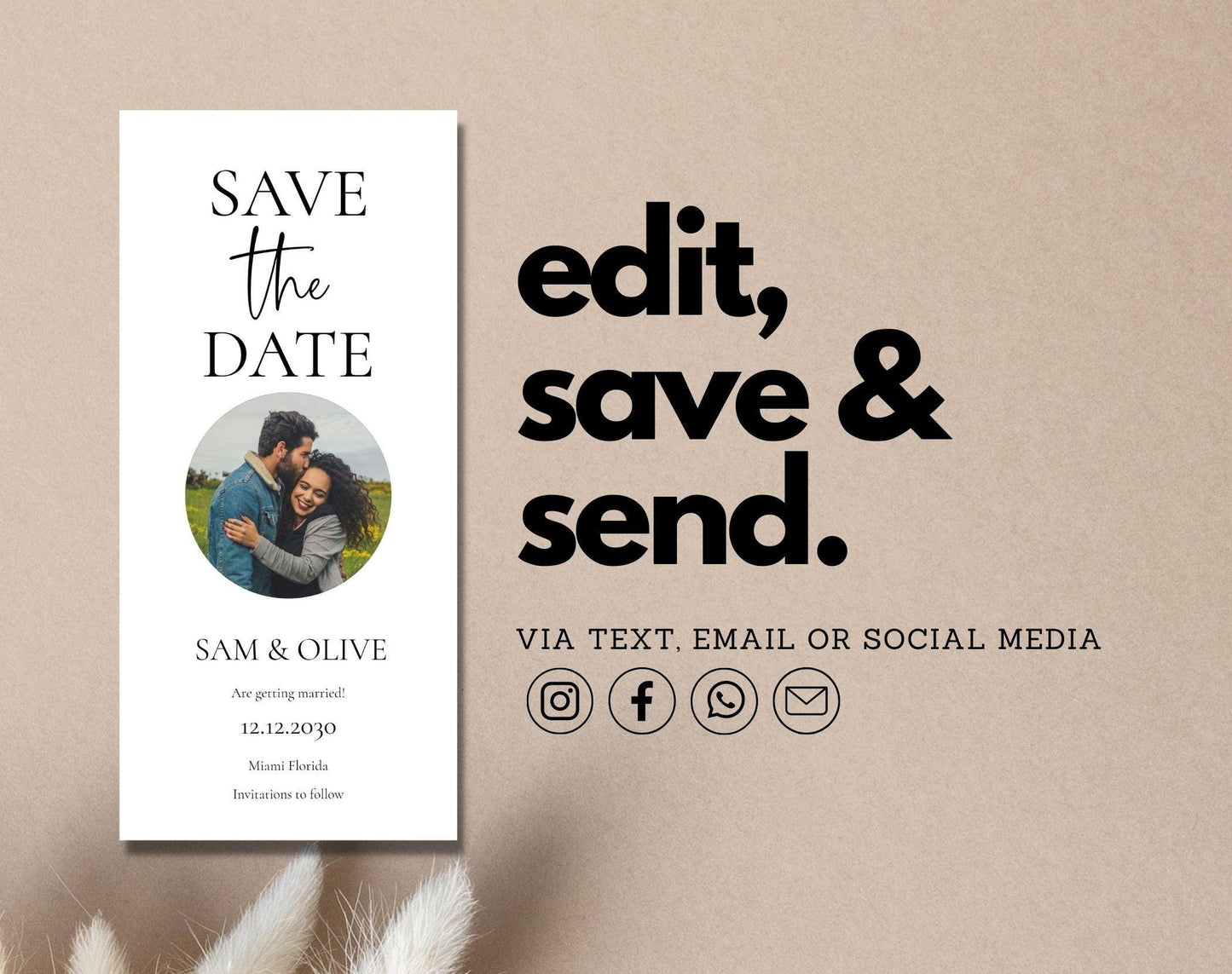 Save the Date Wedding WhatsApp Phone Invitation - Digital Doc Inc