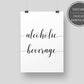 Alcoholic Beverage Party Sign, Booze Bash Decorations - Digital Doc Inc