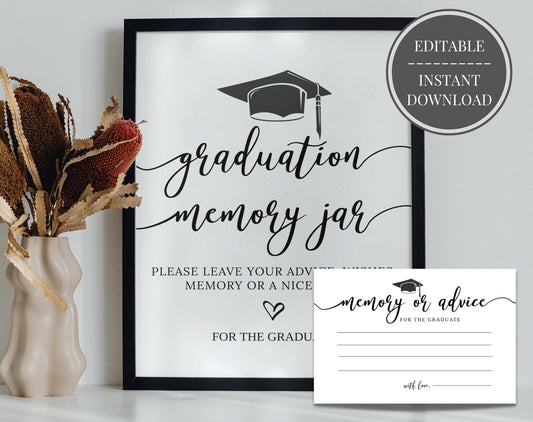 Graduation Party Advice Cards and Sign - Digital Doc Inc