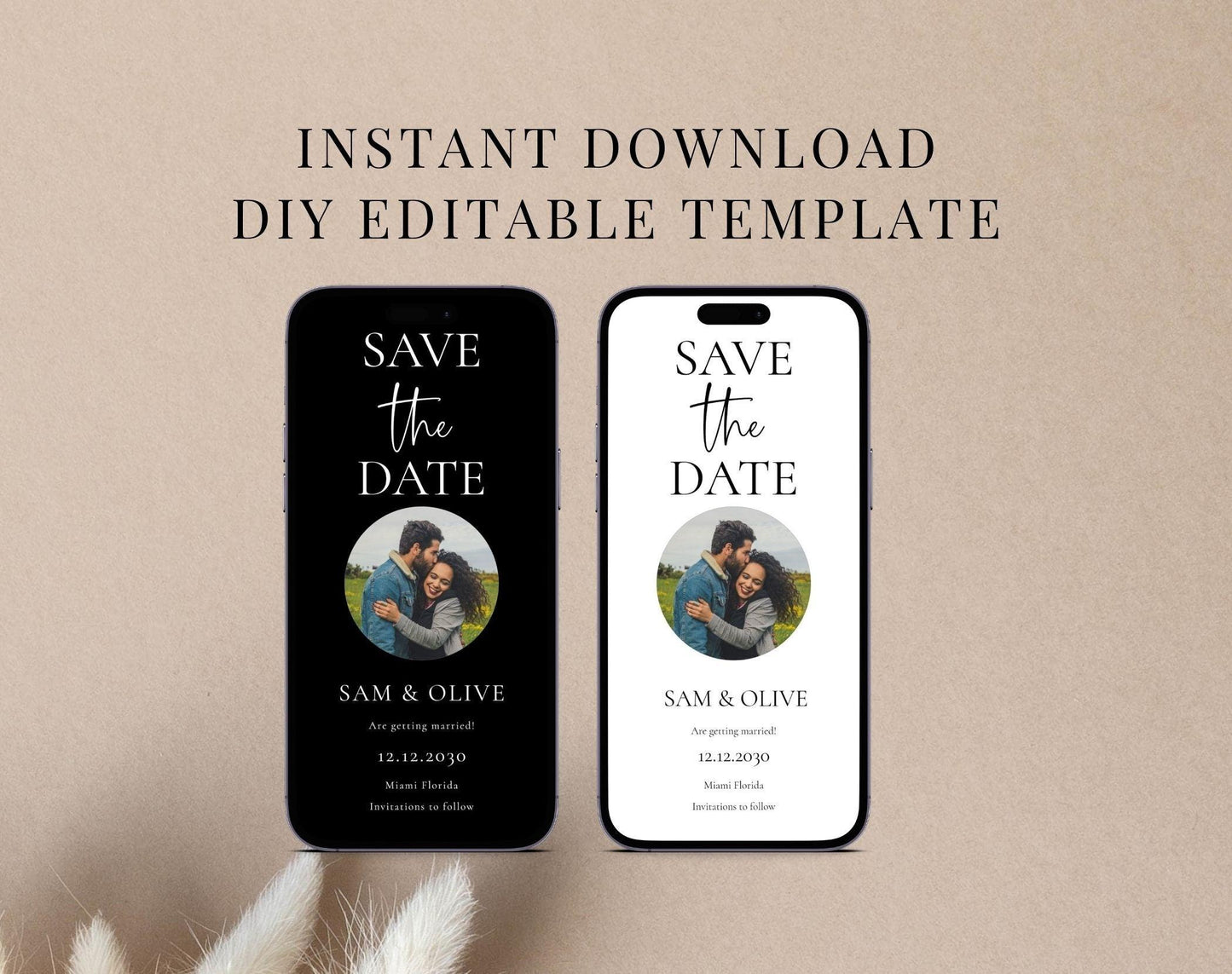 Save the Date Wedding WhatsApp Phone Invitation - Digital Doc Inc