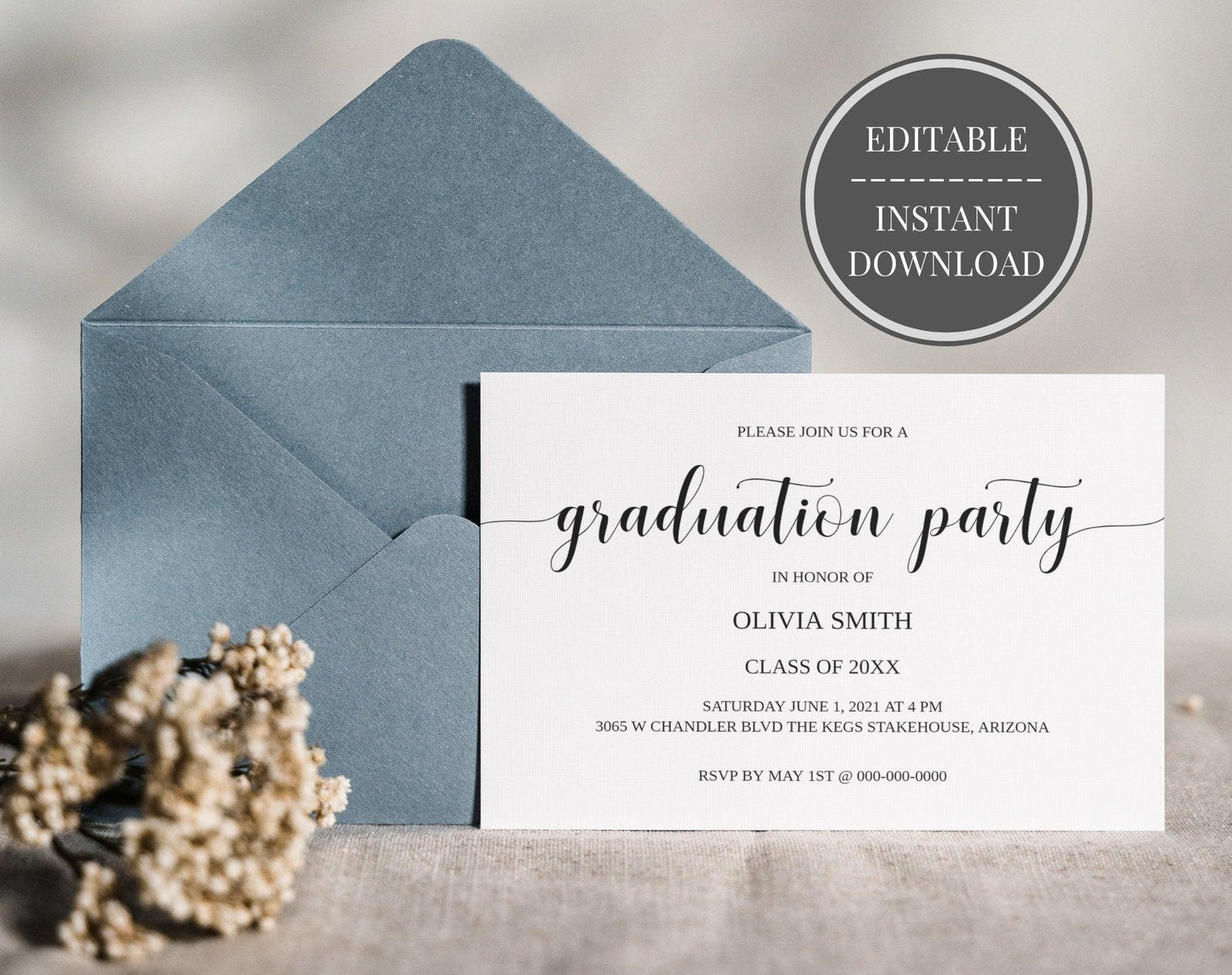 Modern Graduation Invitation Template - Digital Doc Inc