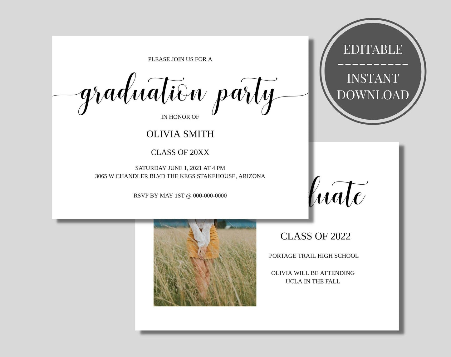 Modern Graduation Invitation Template - Digital Doc Inc