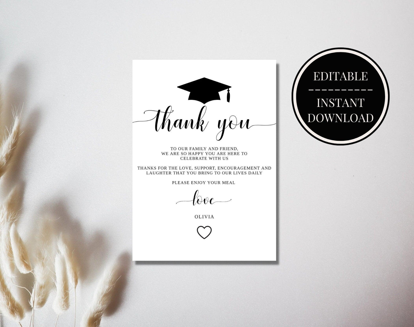 Graduation Thank You Card Template - Digital Doc Inc