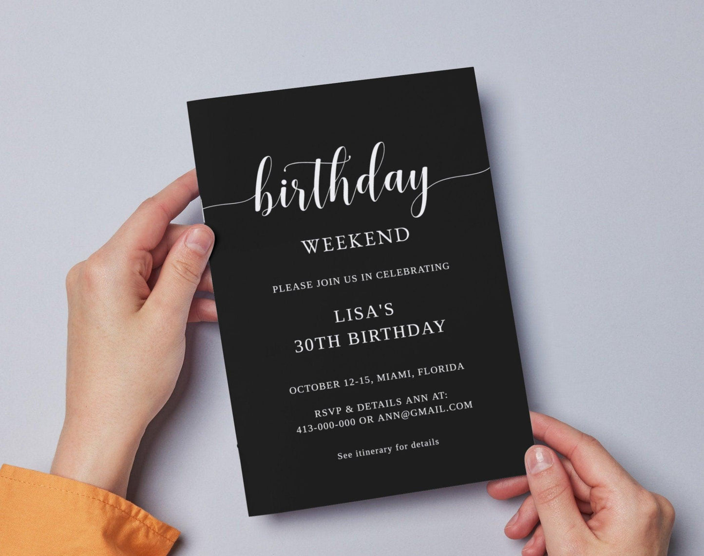 Birthday itinerary template - Digital Doc Inc