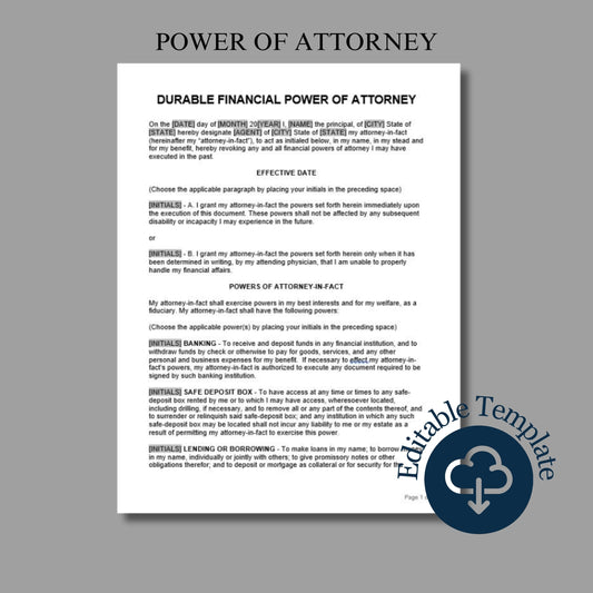 Durable Power of Attorney Financial