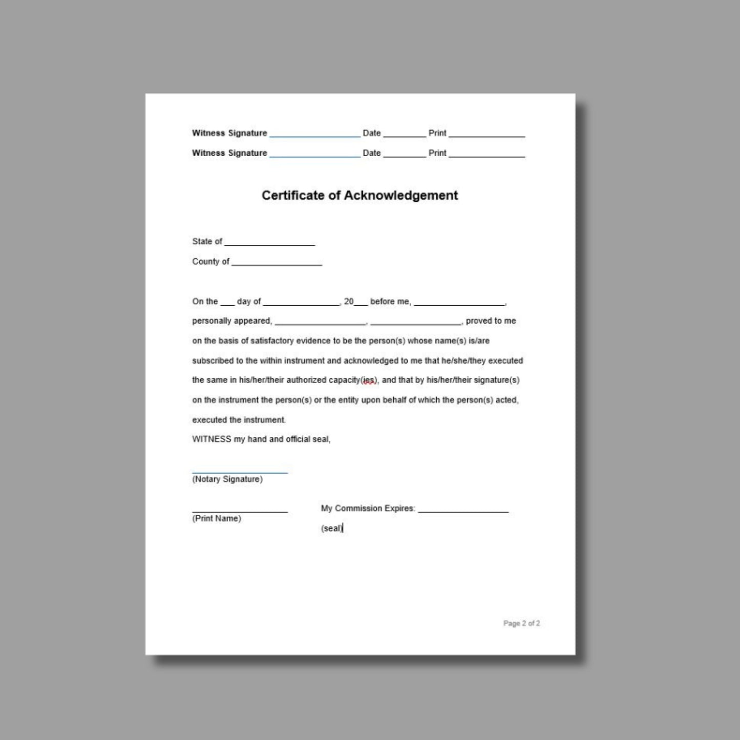 Business Bill of Sale Form